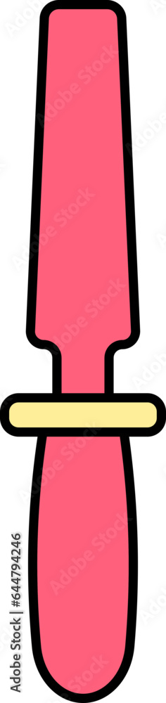 Poster chisel icon in red and yellow color.