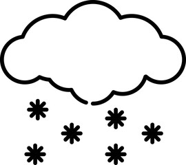 Isolated Snowfall Cloud Icon In Line Art.