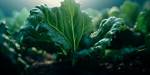 Naklejka premium Kale Leaf detail