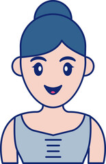 Obraz premium Woman Icon In Blue And Peach Color.