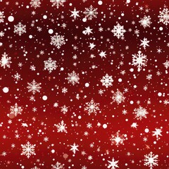 Obraz na płótnie Canvas A seamless pattern featuring white snowflakes on a Christmas red background, perfect for adding a festive touch to various design projects. Illustration