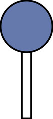 Lollipop Icon In Blue And White Color.