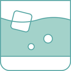 Naklejka premium Illustration of Green And White Color Cold Drink Glass Icon.