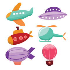 Air transportation vehicle set with funny style, children's transportation toy