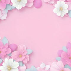 Naklejka na ściany i meble pink background with flowers