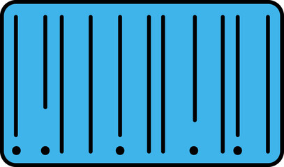 Barcode Icon Or Symbol In Blue And Black Color.