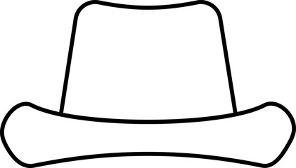 Line Art Fedora hat Icon in Flat Style.
