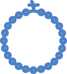 Tasbih Icon Or Symbol In Blue Color.