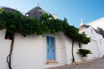 traditional trulli houses in southern Italy, Puglia region, Alberobello city