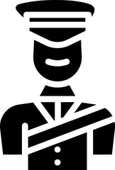Custom Officer Icon In B&W Color.