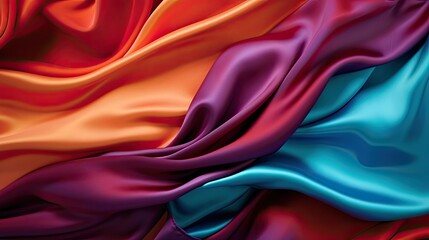 Obraz premium colorful silk fabric background - generative ai