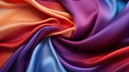 Obraz premium colorful silk fabric background - generative ai