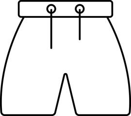 Short Pants Icon In Black Outline.