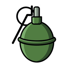 Icon. Vector illustration isolated on white background. Hand grenade flat style isolated on white. weapon object concept vector for your design work, presentation, website or others.