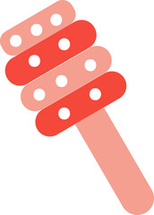 Red And White Color Lollipop Icon.