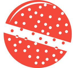 Cookie Icon In White And Red Color.