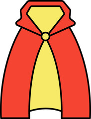 Illustration of Cape Icon in Flat Style.