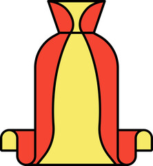 Illustration of Long Neck Cape Icon in Flat Style.