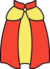 Illustration of Fancy Cape or Cloak Icon in Flat Style.