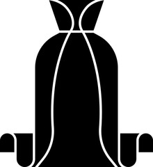 Illustration of B&w Long Neck Cape Icon in Flat Style.
