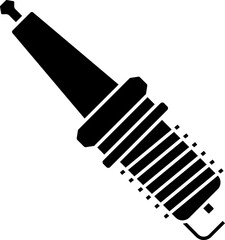 Spark Plug Icon In B&W Color.