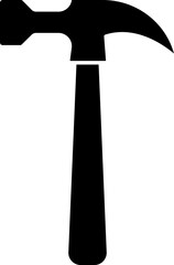 Hammer Icon In Glyph Style.