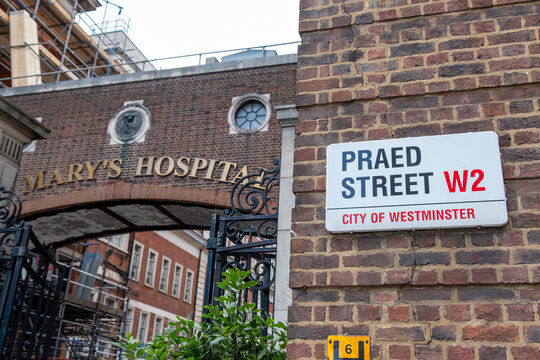 LONDON- St Mary's Hospital on Praed Street in Paddington, London. Site of the Alexander Flemming laboratory