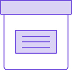 Purple And White Color Delivery Box Icon In Flat Style.