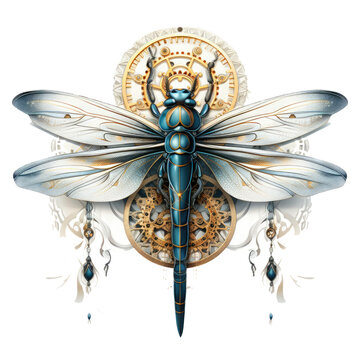 Watercolor dragonfly T-shirt Design, a dragonfly with wings that resemble delicate, Generative Ai