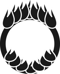 Fire Ring Icon In B&W Color.