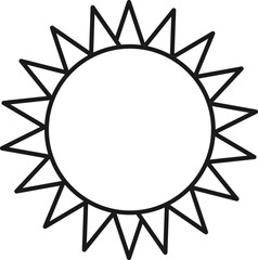 Sun Icon In Black Outline.