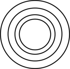 Circular Ring Icon In Black Outline.