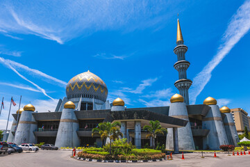Sabah State Mosque located at Sembulan roundabout in Kota Kinabalu, Sabah, East Malaysia