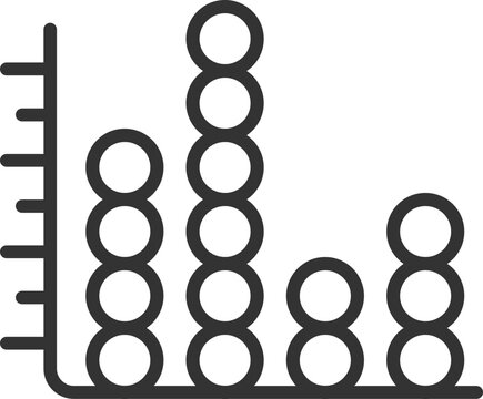 Scatter Plot Graph Icon In Black Thin Line Art.