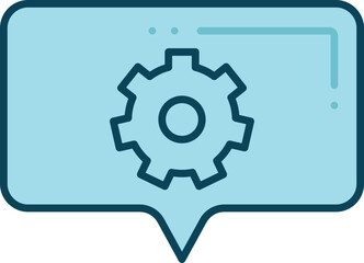 Chat Setting Icon In Blue Color.