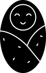 Wrapped Baby Icon In B&W Color.
