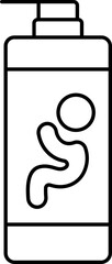 Baby Shampoo Icon In Black Line Art.