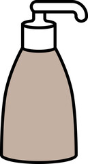 Pump Bottle Flat Icon In Grey And White Color.