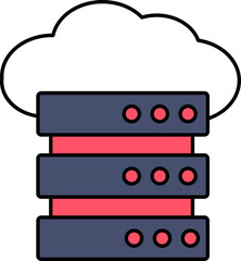 Cloud Server Icon Or Symbol In Flat Style.