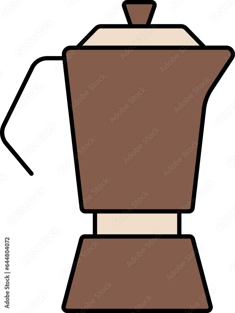 Poster isolated mixer grinder icon in brown color.