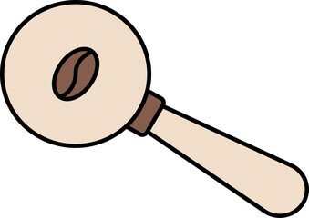 Coffee Bean Search Icon In Brown Color.