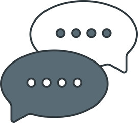 Speech Bubble Icon In White And Gray Color.