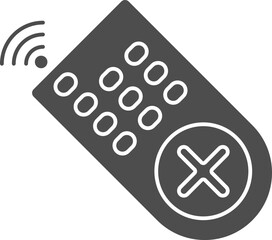 Remote Icon In Gray And White Color.