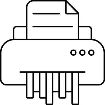 recommend clip art: Paper Shredder Icon In Black Line Art.