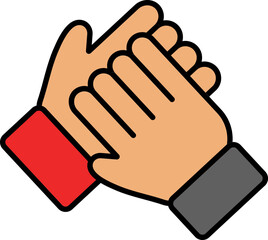 Support Or Together Colorful Icon In Flat Style.