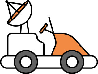 Moon Rover Icon In Flat Style.