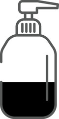Fototapeta premium Dispenser Or Pump Bottle Icon In Black And White Color.