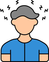 Headache Colorful Icon in Flat Style.