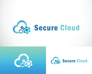 secure cloud logo creative design network technology sign symbol option data