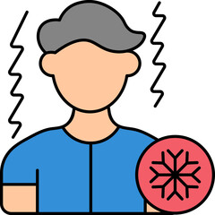 Flat Style Chills To Man Colorful Icon.